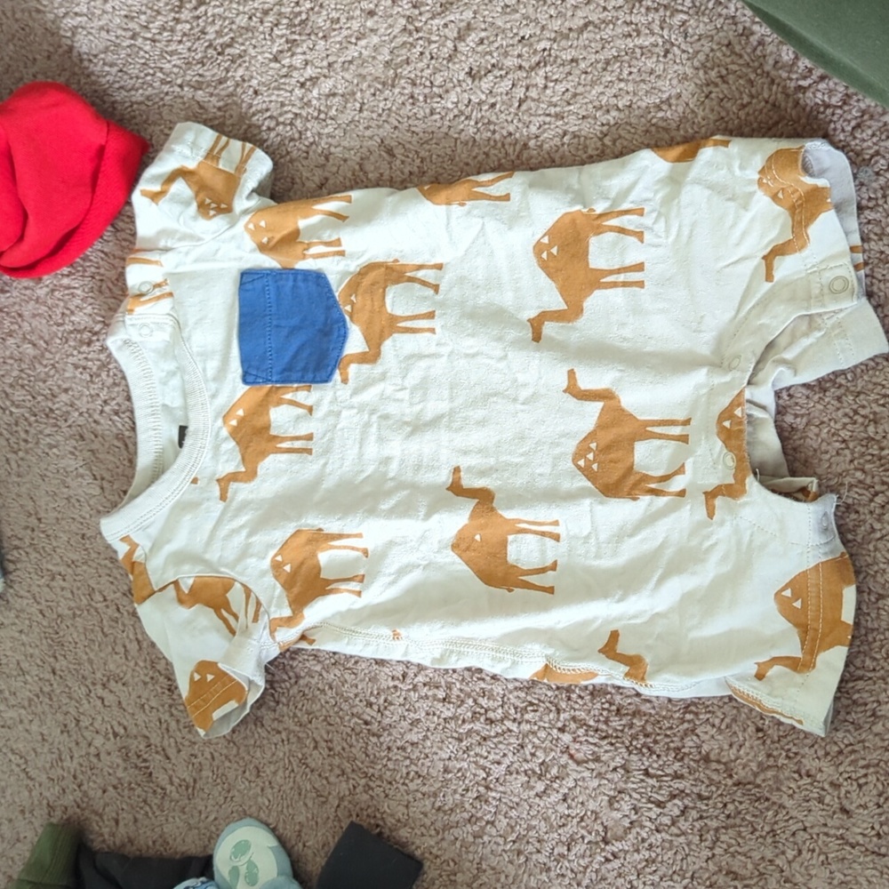 * 3 FOR $10 ALL BABY CLOTHES * Tea Camel Shorts Romper
